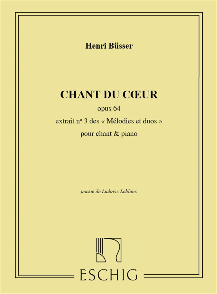 Chant Du Coeur Op 64 N 3 Cht-Piano (Leblanc